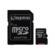 Карта памяти microSDXC, 256Gb, Class 10 UHS-1, Kingston Canvas Select, R-80MB SD адаптер, SDCS/256GB