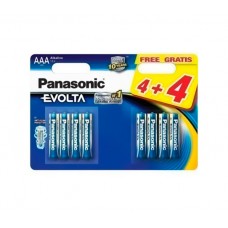 Батарейка AAA (LR03), лужна, Panasonic Evolta, 8 шт, 1.5V, Blister (LR03EGE/8BW)