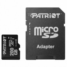 Карта памяти microSDXC, 200Gb, Class10, Patriot, SD адаптер (PSF200GMCSDXC10)