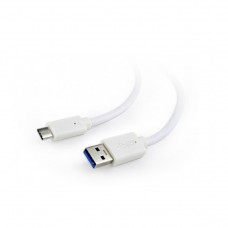 Кабель USB - USB Type-C 0.1 м Cablexpert White, 2.4А, преміум (CCP-USB3-AMCM-W-0.1M)