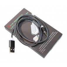 Кабель USB <-> microUSB, Gray, магнітний, індикатор заряду, 1.2 m