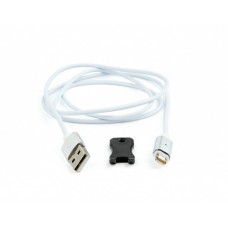 Кабель USB - Lightning 1 м Cablexpert White, з магнітним змінним роз'ємом (CC-USB2-AMLMM-1M)