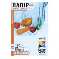 Фотопапір ColorWay, матовий, A6 (10x15), 190 г/м², 50 арк, Bulk (PM1900504R_OEM)