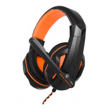 Навушники Gemix X-370 Black/Orange, мікрофон, ігрова гарнітура