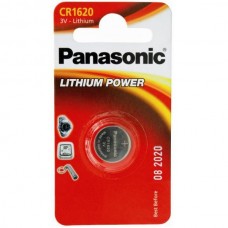 Батарейка CR1620, литиевая, Panasonic, 1 шт, 3V, Blister (CR-1620EL/1B)