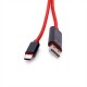 Кабель USB <-> USB Type-C, ExtraDigital, Red, 1 м, LCD дисплей (KBU1735)