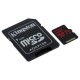 Карта памяти microSDXC, 64Gb, Class10 UHS-I, Kingston R-100MB/s, W-80MB/s, SD адаптер (SDCR/64GB)