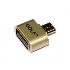 Перехідник Golf GC-31 USB <-> microUSB, Gold
