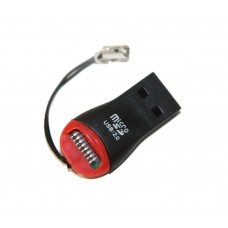 Card Reader внешний Merlion microSD, Black/Red (Техпакет)