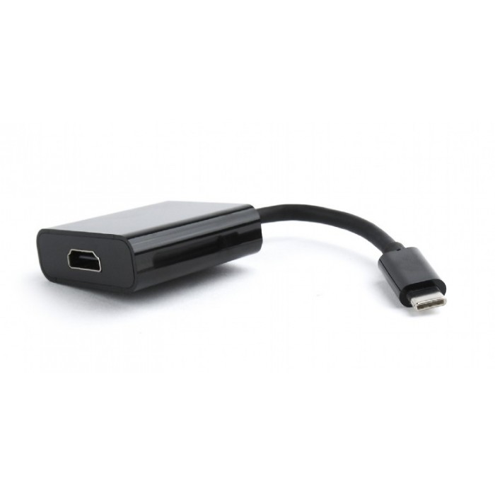 Адаптер USB 3.1 Type-C (M) - HDMI (F), Cablexpert, Black, 15 см, 4K (A-CM-HDMIF-01)