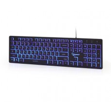 Клавіатура Gembird KB-UML3-01-RU, 3-х цветная подсветка клавиш, USB, Black