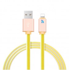 Кабель USB <-> Lightning, Hoco Metal Jelly Knitted 2M 2.1A UPL12, Gold