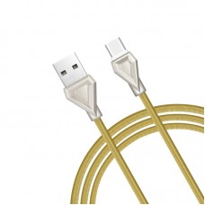 Кабель USB <-> USB Type-C, Hoco Golden armor, Metal Grey, 1 м (U25)