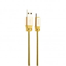 Кабель USB <-> Lightning, Hoco Golden shield 1.2M 2.1A U27, Gold