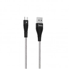 Кабель USB <-> USB Type-C, Hoco Unswerving steel braided, Black, 1 м (U32)