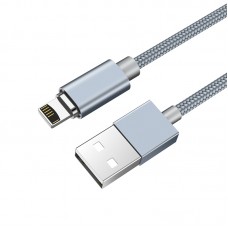 Кабель USB <-> Lightning, Hoco Magnetic adsorption charged, 1M, U40A, Metal Grey