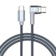 Кабель USB <-> USB Type-C, Hoco angled magnetic charged, Metal Grey, 87W, 4A, 1.8 м (U40C)