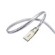 Кабель USB <-> microUSB, Hoco Zinc Alloy Jelly knitted, Silver, 2 м (U9)