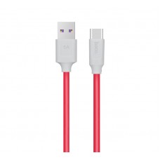Кабель USB <-> USB Type-C, Hoco X11 Rapid, White-Red, 1.2 м, 5A