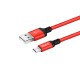 Кабель USB <-> microUSB, Hoco, Red-Black, 1 м (X14)