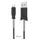 Кабель USB <-> microUSB, Hoco Pisces charged, Black, 1 м (X24)