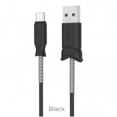 Кабель USB <-> USB Type-C, Hoco Pisces charged, Black, 1 м (X24)