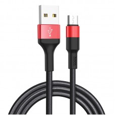 Кабель USB <-> microUSB, Hoco Soarer charged, Black-Red, 1 м (X26)