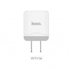 Сетевое зарядное устройство Hoco, White, 1xUSB, 2.4A,(C22)