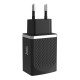 Мережевий зарядний пристрій Hoco Fast power QC 3.0, Black, 1xUSB, 2.4A (C42A)
