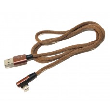 Кабель USB <-> Lightning, Brown, 1 м, Voltex Nylon, 2A, угловой, Bulk