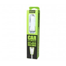 Автомобільний зарядний пристрій Golf, White, 1xUSB, 1A, кабель USB <-> micro USB (GF-C1M)