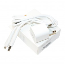 Мережевий зарядний пристрій WuW, White, 1xUSB, 1A, (T18) + кабель microUSB