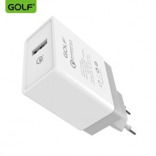 Мережевий зарядний пристрій Golf, White, 1xUSB, 5A, Qualcomm QC 3,0 (GF-UQ1)