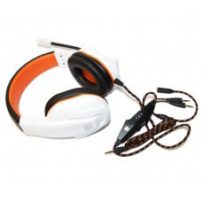 Наушники Gemix N20 White/Black/Orange, микрофон, игровая гарнитура