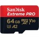 Карта пам'яті microSDXC, 64Gb, Class10 UHS-I, SanDisk eXtreme Pro U3, SD адаптер (SDSQXCY-064G-GN6MA)