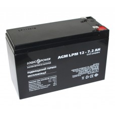 Батарея для ДБЖ 12В 7.2Ач LogicPower, AGM LPM12-7.2AH, ШхДхВ 150x64x94 (3863)