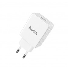 Мережевий зарядний пристрій Hoco Platinum intelligent QC3.0, White, 1xUSB, 2.4A (C34A)
