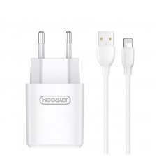 Сетевое зарядное устройство Joyroom, White, 2xUSB, 2.4A + кабель USB <-> Lightning (L-M226)