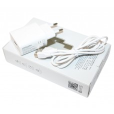 Сетевое зарядное устройство Joyroom, White, 1xUSB, 2.4A + кабель USB <-> micro USB (L-M213)