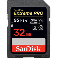 Карта пам'яті SDHC, 32Gb, Class10 UHS-I, SanDisk V30 U3 R95/W90MB/s 4K Extreme Pro (SDSDXXG-032G-GN4I