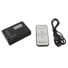 Спліттер HDMI з пультом ДК IR, 1080Р, 1,4 версія, 1=>5 портів, Blister (YT-PS HDMI1=>5+RK)