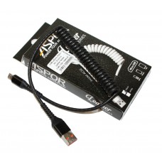 Кабель USB <-> microUSB, Aspor Leather Series, Black, 1.2 м, 2.4A (AC-32)