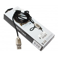 Кабель USB <-> microUSB, Aspor, Black, 1.2 м, 2.4A Nylon (A116)