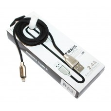 Кабель USB <-> Lightning, Aspor, Black, 1.2м, 2.4A Nylon (A117)
