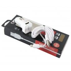 Автомобільний зарядний пристрій EMY, White, 2xUSB, 3.6A, кабель USB <-> Lightning (MY-31)