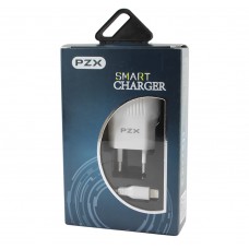Сетевое зарядное устройство PZX, White, 1xUSB, 1.5A, кабель USB <-> Lightning (C817E)