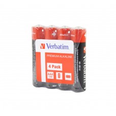 Батарейка AAA (LR03), лужна, Verbatim Mignon, 4 шт, 1.5V, Shrink (49500)