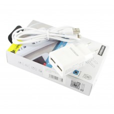 Сетевое зарядное устройство Joyroom, White, 1xUSB, 2A + кабель USB <-> Lightning (L-L221)