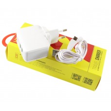 Мережевий зарядний пристрій LDNIO, White, 2xUSB, 2.4A + кабель USB <-> microUSB (A2203)