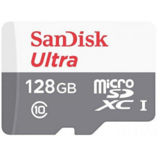 Карта памяти microSDXC, 128Gb, Class10 UHS-I, SanDisk R80MB/s Ultra, без адаптера (SDSQUNS-128G-GN6M